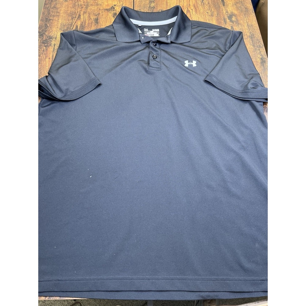 Under Armour Men's Polo Size XL Black Loose Golf Polo